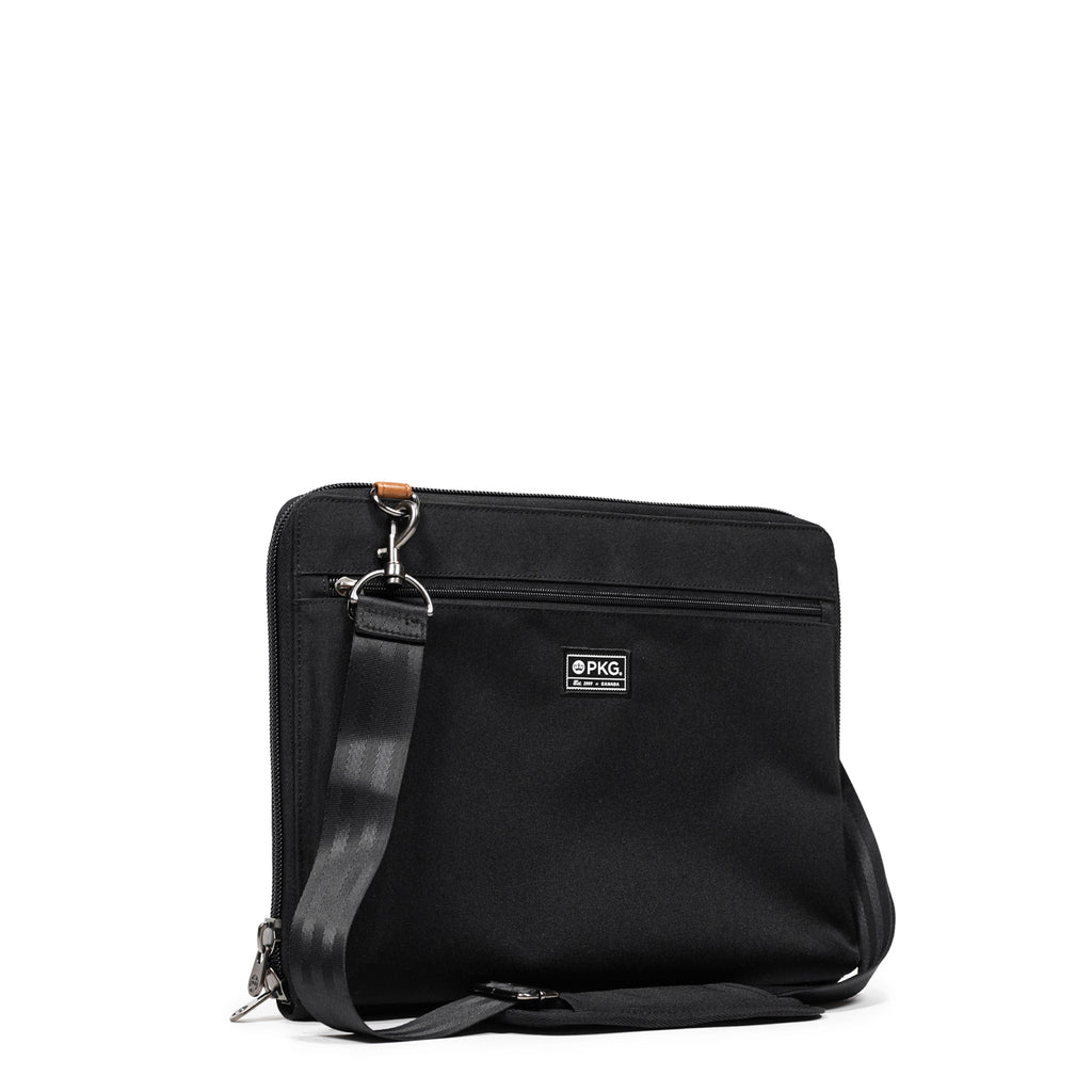 PKG Wellington 10L Messenger (black): Compact and functional, keeps your laptop, paperwork, and chargers organized. Ideal for men and women, the accordion design suits up to 14” laptops