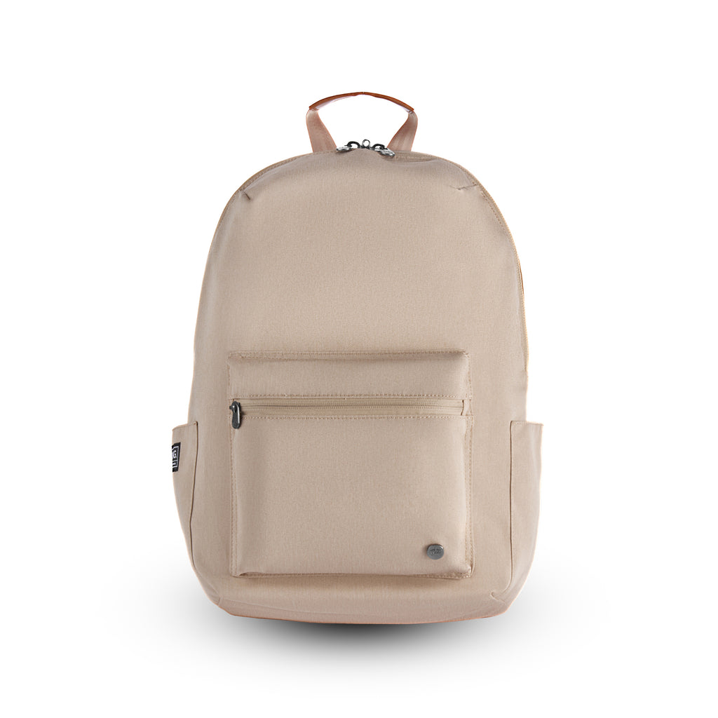 Granville recycled backpack (ginger root) front view