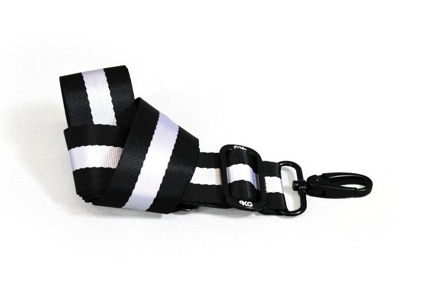 black stripe detachable shoulder strap for customizing your pkg bag to match your style