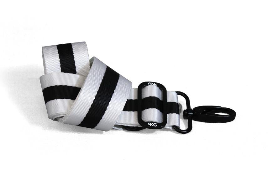 white stripe detachable shoulder strap for customizing your pkg bag to match your style