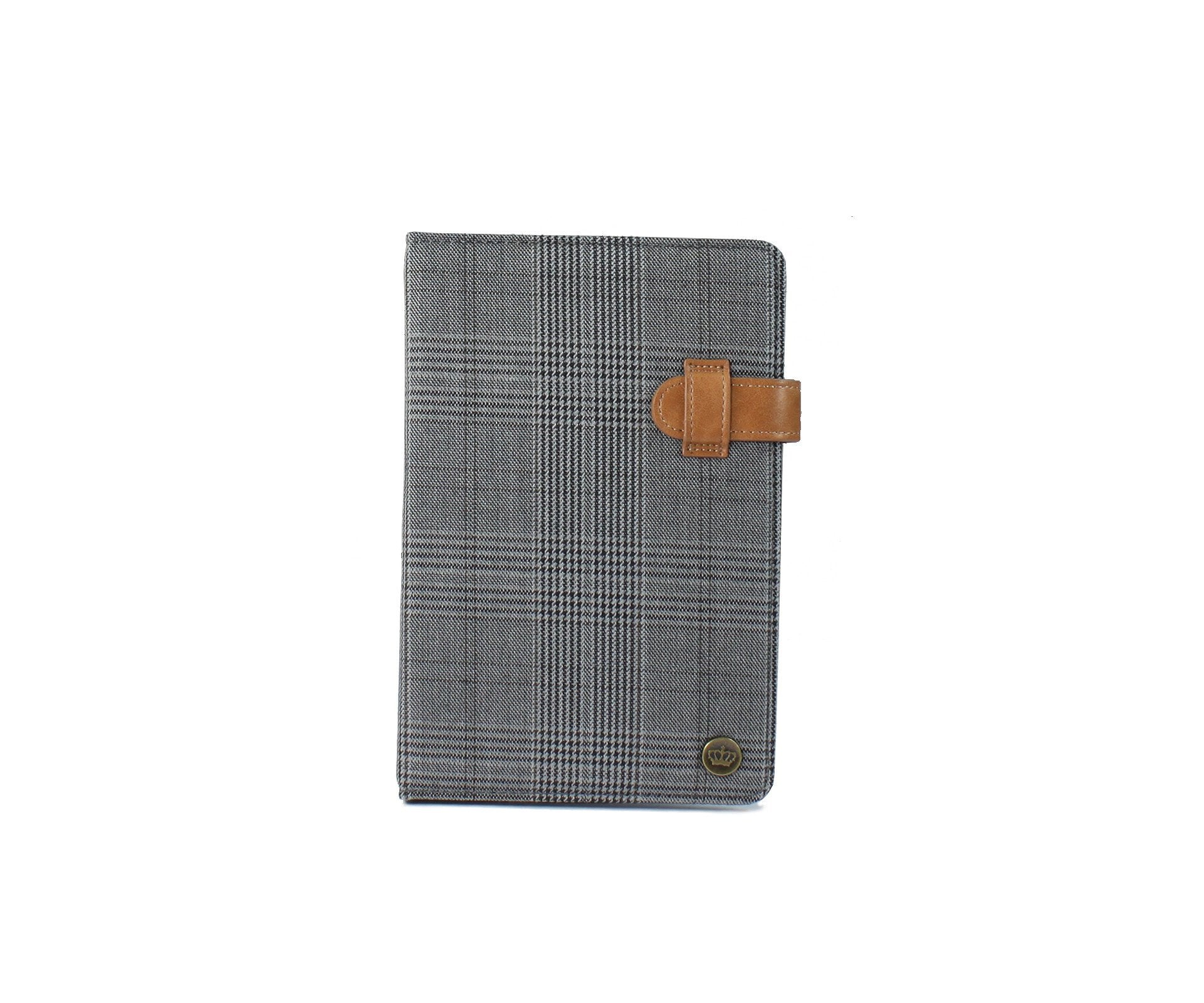 Universal Tablet Folio (plaid black) front view