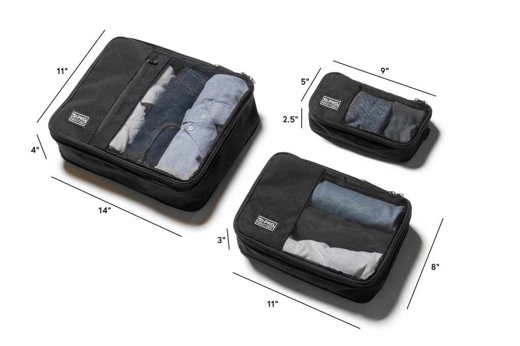 PKG Union Recycled Packing Cubes (3-pack) dimensions